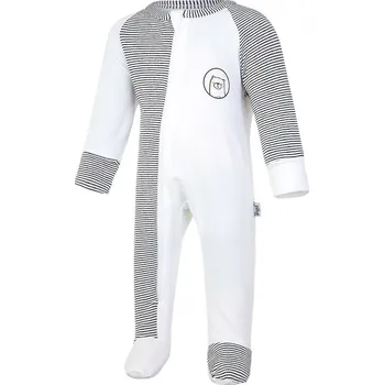 Kojenecký overall LITTLE ANGEL overal smyk DR Outlast® bílá/pruh bíločerný vel. 74 cm