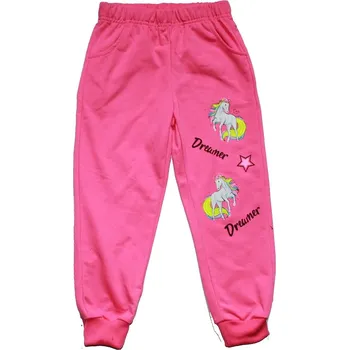 Dívčí tepláky dva koně růžové 2227 slabé 585/14 vel. 122