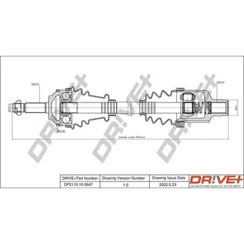 Poloosa kola Hnací hřídel - poloosa Dr!ve+ DP2110.10.0647