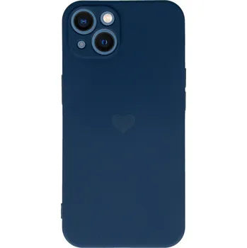 Pouzdro na mobilní telefon Vennus Valentýnské pouzdro Heart pro iPhone 14 Plus - tmavě modré