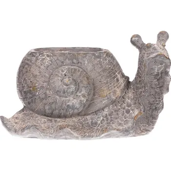 Obal na květináč Šnek, obal na květiny, magneziová keramika ALA749