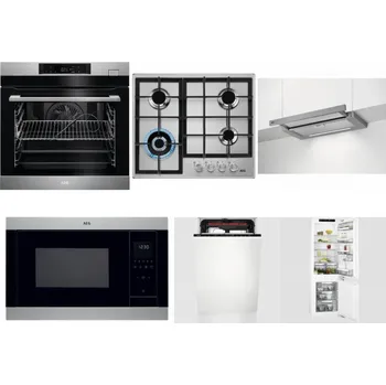 Set domácích spotřebičů AEG BSK782380M + AEG Mastery StepPower HGB64420SM + AEG DPE5660M + AEG Mastery MSB2547D-M + AEG Mastery MaxiFlex FSE73507P + AEG Mastery FlexiShelf SCE818D3LC