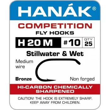 Rybářský háček Muškařský háček Hanák Competition jezerní a mokré mušky č. 14, 25 ks (H20M)