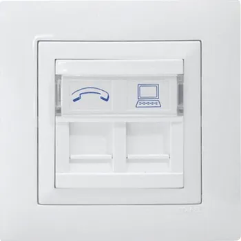 vypínač e2 elektro GmbH Zásuvka dat 2xRJ45 CAT6 bílá Logus