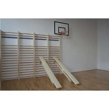 Zahradní lavice Švédská lavička tělocvičná s kladinkou, délka 1,9 m, lakovaná, hranol na žebřinu