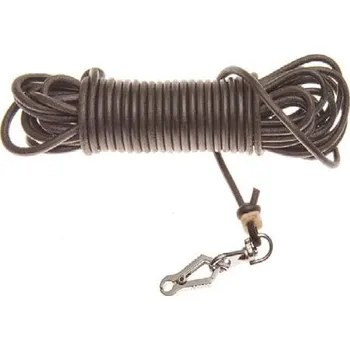 Vodítko pro psa Kulatá barvářská šňůra ukončená karabinou Sprenger - 4 mm, hnědá m: 6 m