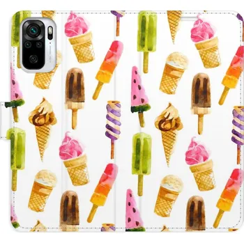 Pouzdro na mobilní telefon Flipové pouzdro iSaprio - Ice Cream Pattern - Xiaomi Redmi Note 10 / Note 10S