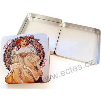 Dóza na potraviny Reverie PL406 A. Mucha plechová dóza stříbrná s pantem