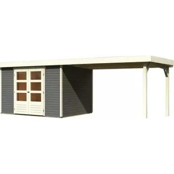 Zahrada dřevěný domek KARIBU ASKOLA 5 + přístavek 280 cm (9159) terragrau