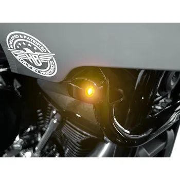 Osvětlení pro motocykl Blinkry pro motocykly HEINZ BIKES TURN SIGNALS verze NANO ST pro Harley-Davidson® LOW RIDER ST od roku 2022, barva černá, pár