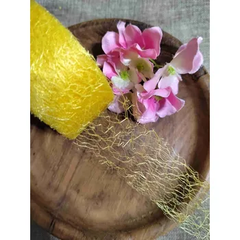 Stuha Stuha šíře 40 mm pavučinka žlutá