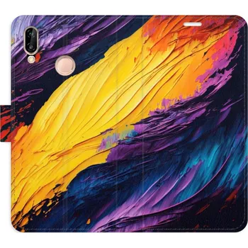 Pouzdro na mobilní telefon Flipové pouzdro iSaprio - Fire Paint - Huawei P20 Lite