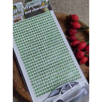 Samolepicí kamínky na lepicím proužku Ø4 mm zelená světlá