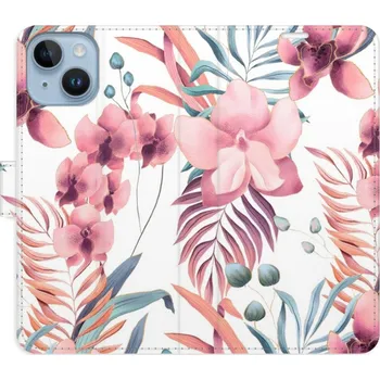 Pouzdro na mobilní telefon Flipové pouzdro iSaprio - Pink Flowers 02 - iPhone 14