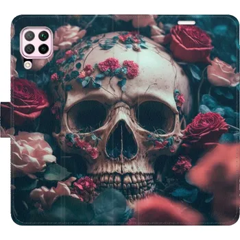 Pouzdro na mobilní telefon Flipové pouzdro iSaprio - Skull in Roses 02 - Huawei P40 Lite