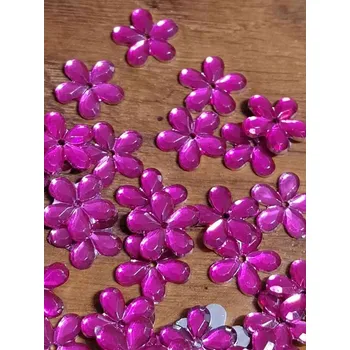 umělá květina Plastový květ našívací Ø11 mm 10 ks fuchsiová