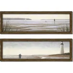 Sada obrazů Lighthouse 2 ks 19x70 cm hnědá