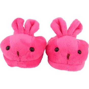 Doplněk pro panenku Plyšové zvířecí bačkůrky pro panenku Baby Born 43-45 cm Varianta: tmavě růžový zajíček