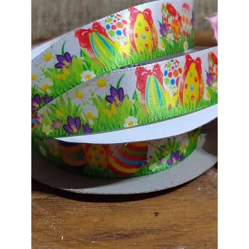 Stuha Stuha vejce na louce šíře 20 mm barva zelená