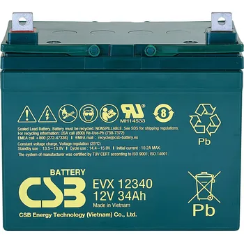 Trakční baterie CSB EVX12340 (12V/34Ah) záložní akumulátor