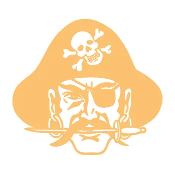 Samolepící dekorace Pirát 002 levá (08 - béžová) SAMOLEPKA NA AUTO, NÁLEPKA, FÓLIE, POLEP, TUNING, VLASTNÍ TEXT, TISK, AUTOSAMOLEPKY.cz, POLEPY, OBRÁZEK, LOGO, 3D STICKERS