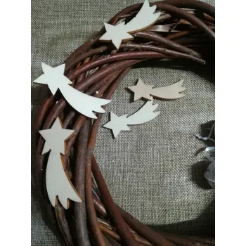 Vánoční dekorace Dřevěná kometa k nalepení / domalování