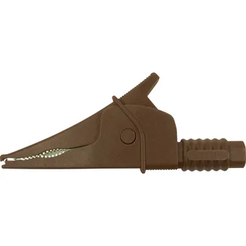 Krokosvorka Cliff Croc Clip bezpečnostní krokosvorka, konektor 4 mm, CAT III 1000 V, hnědá