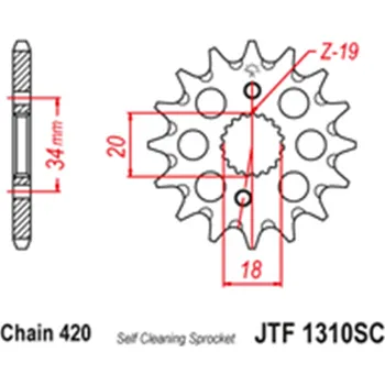 Řetězová sada pro motocykl Přední řetězové kolečko Honda CRF 150 R 2020 15 zubů SC