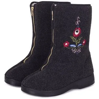 Dámská zimní obuv Vlnka Dámské důchodky z ovčí vlny na zip folklór velikost obuv dospělí 38