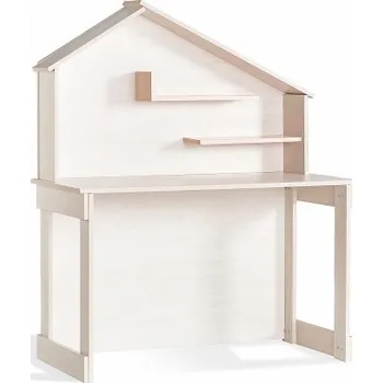 Psací stůl Psací stůl s nástavcem Boom - bříza/růžová