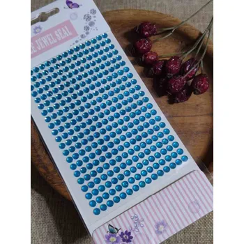 Samolepící dekorace Samolepicí kamínky na lepicím proužku Ø5 mm modrá