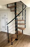 Točité schody Beskydy - 130 cm - 11 stupňů + podesta, pevné modulové schody v průměru 130-180 cm