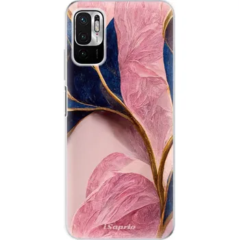 Pouzdro na mobilní telefon Odolné silikonové pouzdro iSaprio - Pink Blue Leaves - Xiaomi Redmi Note 10 5G
