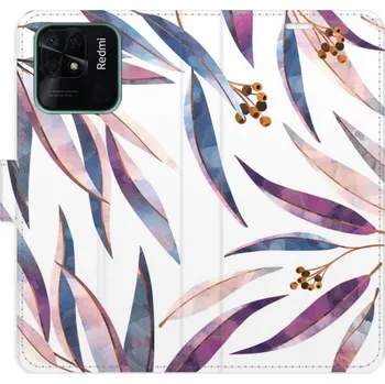 Pouzdro na mobilní telefon Flipové pouzdro iSaprio - Ornamental Leaves - Xiaomi Redmi 10C