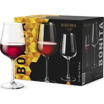 Sklenice Sklen. 450ml, 6ks, BOHEMIA PR. BONITA, červ.víno
