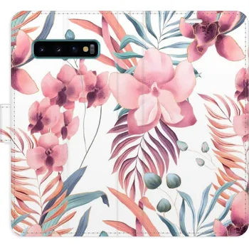 Pouzdro na mobilní telefon Flipové pouzdro iSaprio - Pink Flowers 02 - Samsung Galaxy S10