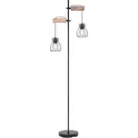 Globo 15326-2SN stojací svítidlo Mina 2x40W | E27 - černá, dřevo + sada - Trio LED žárovka 2x10W | E27 | 3000K | 806lm