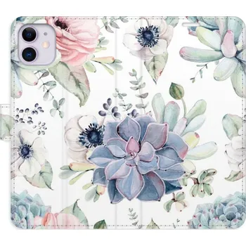Pouzdro na mobilní telefon Flipové pouzdro iSaprio - Succulents - iPhone 11
