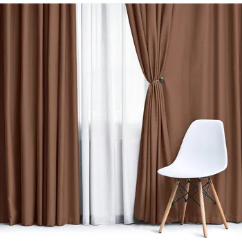 Zatemňovací / termoizolační závěs, blackout jednobarevný UNI OLZ-157 hnědý, šířka 150cm (látka v metráži)