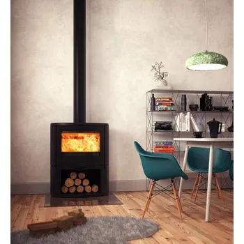 Krbová kamna Dovre KRBOVÁ KAMNA DOVRE BOW S OBLÝM SKLEM - WOOD BOX