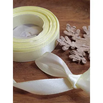 Stuha Atlasová stuha šíře 12 mm žlutá světlá