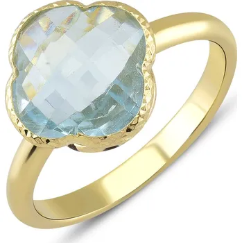 Prsten Lillian Vassago Zlatý prsten s modrým topazem LLV22-GR035YT Velikost prstenu: 52