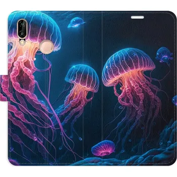 Pouzdro na mobilní telefon Flipové pouzdro iSaprio - Jellyfish - Huawei P20 Lite