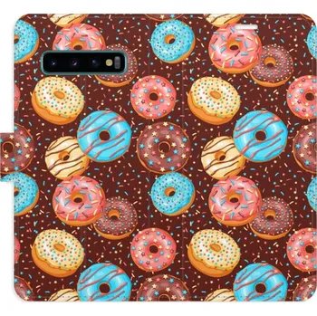 Pouzdro na mobilní telefon Flipové pouzdro iSaprio - Donuts Pattern - Samsung Galaxy S10