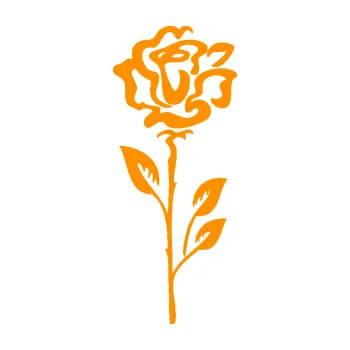 Samolepící dekorace SAMOLEPKA Růže 008 pravá (06 - oranžová) NA AUTO, NÁLEPKA, FÓLIE, POLEP, TUNING, VLASTNÍ TEXT, TISK, AUTOSAMOLEPKY.cz, POLEPY, OBRÁZEK, LOGO, SAMOLEPKY