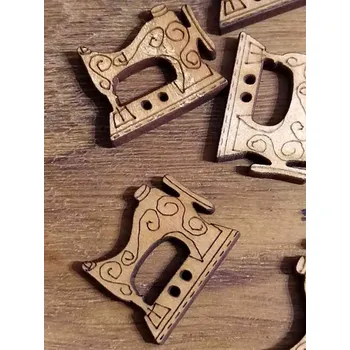 Knoflík Dřevěný knoflík šicí stroj