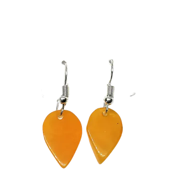 Náušnice Jantarové naušnice lístek světlý