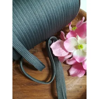 Polyesterová šňůra plochá / dutinka šíře 8 mm šedá neutrální