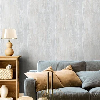 Tapeta Designová tapeta struktura dřeva s lesklými efekty, béžová, krémová, šedá, 65033HTM WOODEN CLOUDY GREY / exkluzivní vliesová tapeta na zeď 65033-HTM FEEL! (0,53 x 10,05 m) Hohenberger