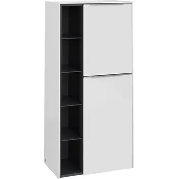 Koupelnový nábytek Villeroy & Boch Subway 3.0 prostřední skříňka 57,4x36,2x120 cm, panty vpravo, 2x dvířka, police vlevo, Brilliant White (C59900VE)